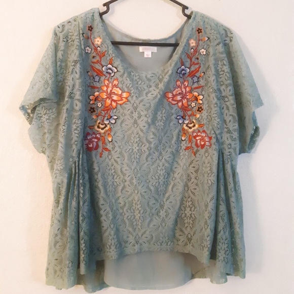 Xhilaration Tops - Floral embroidered blouse